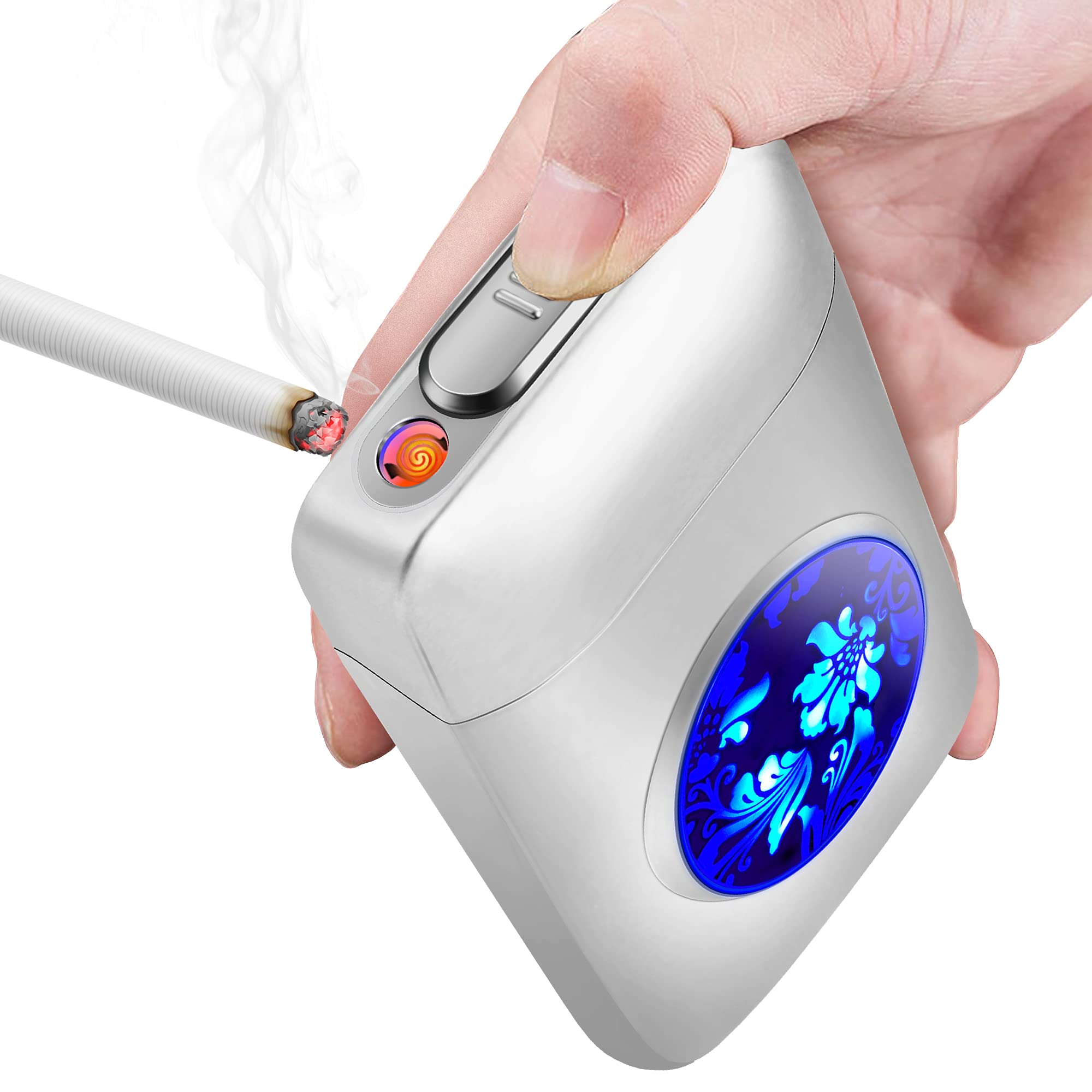 X-Lighter XL666 Smell Proof Cigarette Case with Built-in Lighter - Holds 18 King Size 84mm Cigarettes - LED Screen Display - Perfect Gift for Men & Dad - Ideal for Travel, Outdoor Activities & Daily Use