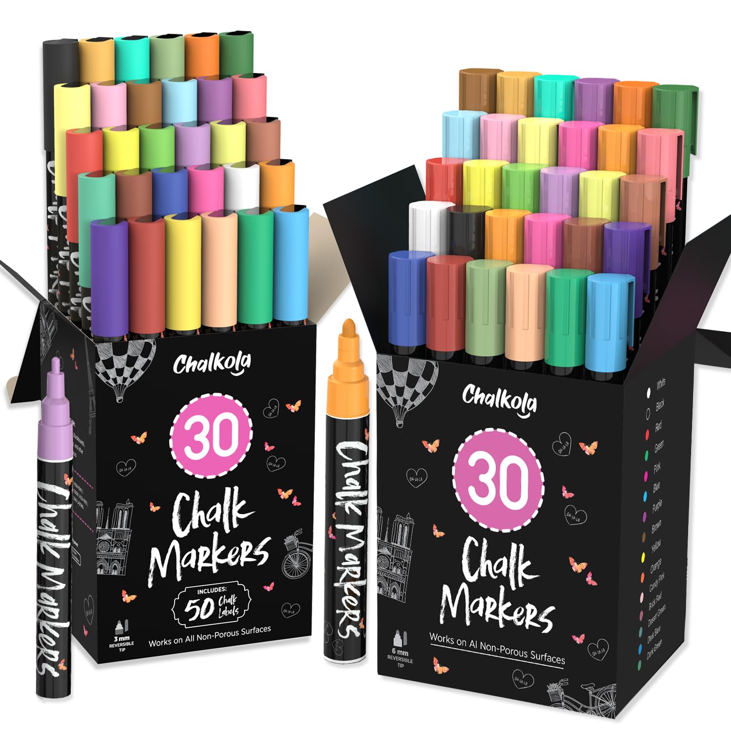 60 Pack Pastel & Neon Chalk Markers - Ultimate Bundle for DIY Crafts, Chalkboard Signs, Wedding Decor & Classroom Projects