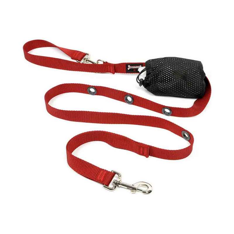 Smoochy Poochy Hands-Free Nylon Dog Leash - 6 Feet Adjustable Pet Lead with Durable Clip - Multiple Colors for Small Medium Large Dogs - Perfect for Walking, Running, Hiking & Outdoor Adventures