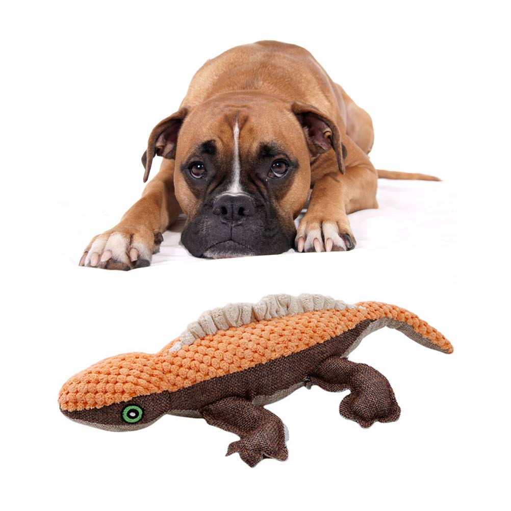 Balacoo Durable Squeaky Dog Chew Toy - Indestructible Plush Lizard for Aggressive Chewers, Teeth Cleaning Interactive Toy for Small, Medium & Large Dogs - Perfect for Playtime, Training & Dental Health