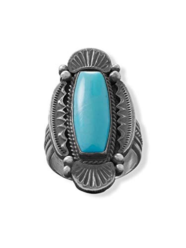 Handmade Sterling Silver Navajo Turquoise Ring by AzureBella Jewelry - Michael Calladitto Design for Women, Western Fashion Accessory, Boho Chic Jewelry Gift for Her