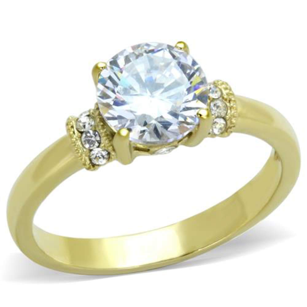 1.33ct Zirconia 14K Gold Plated Engagement Ring for Women - Size 5-10 | Wedding Proposal Jewelry