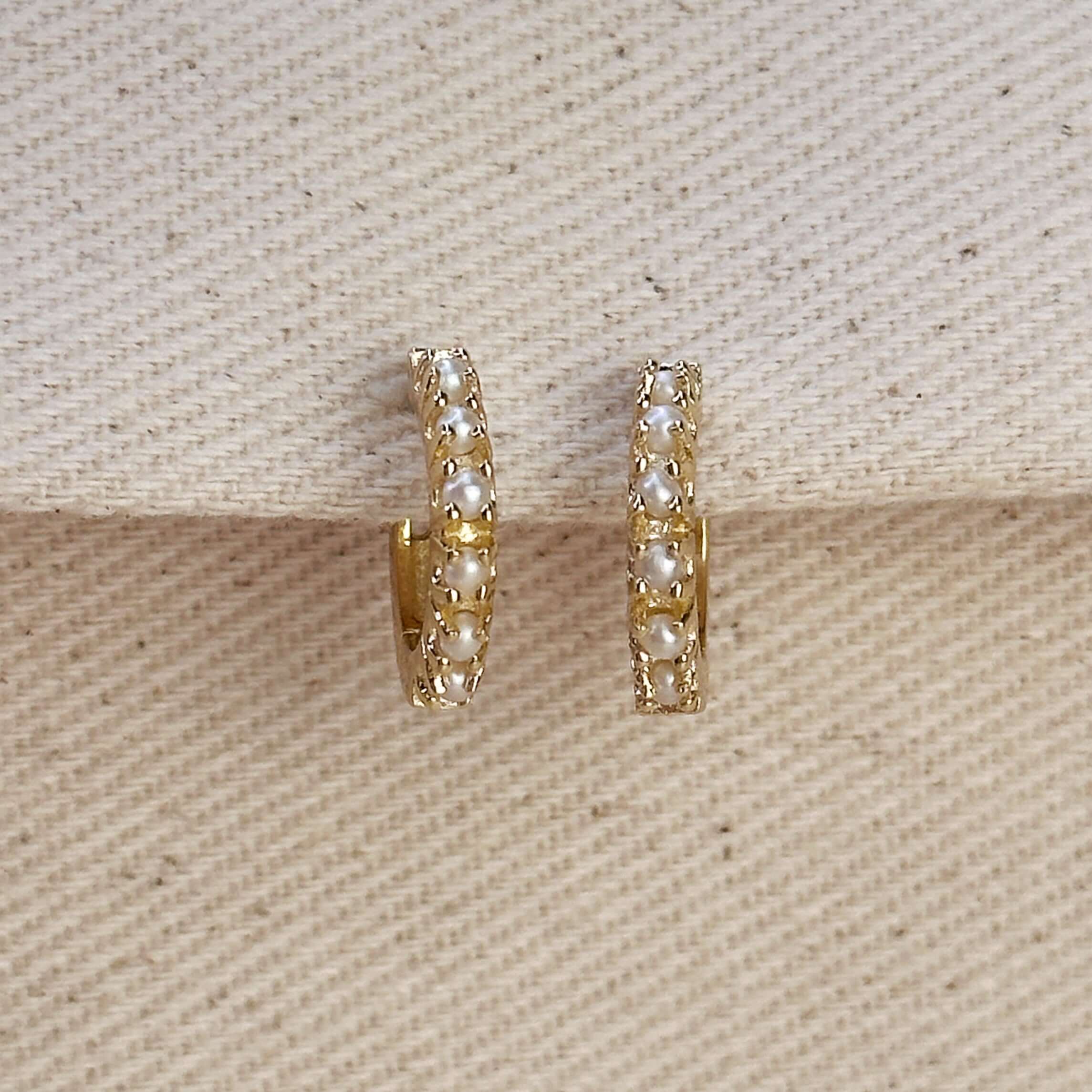 18K Gold Filled Freshwater Pearl Hoop Earrings for Women - Classic Elegant Dangle Ear Jewelry for Wedding, Party & Everyday Wear