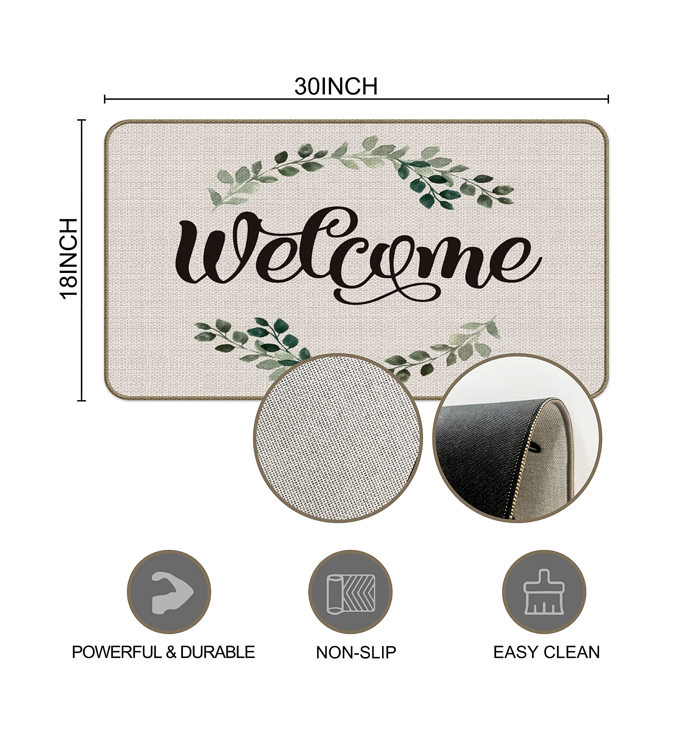 Non-Slip Black Cat Doormat - 30''x17'' Cute Cat Lover Gift for Home Decor