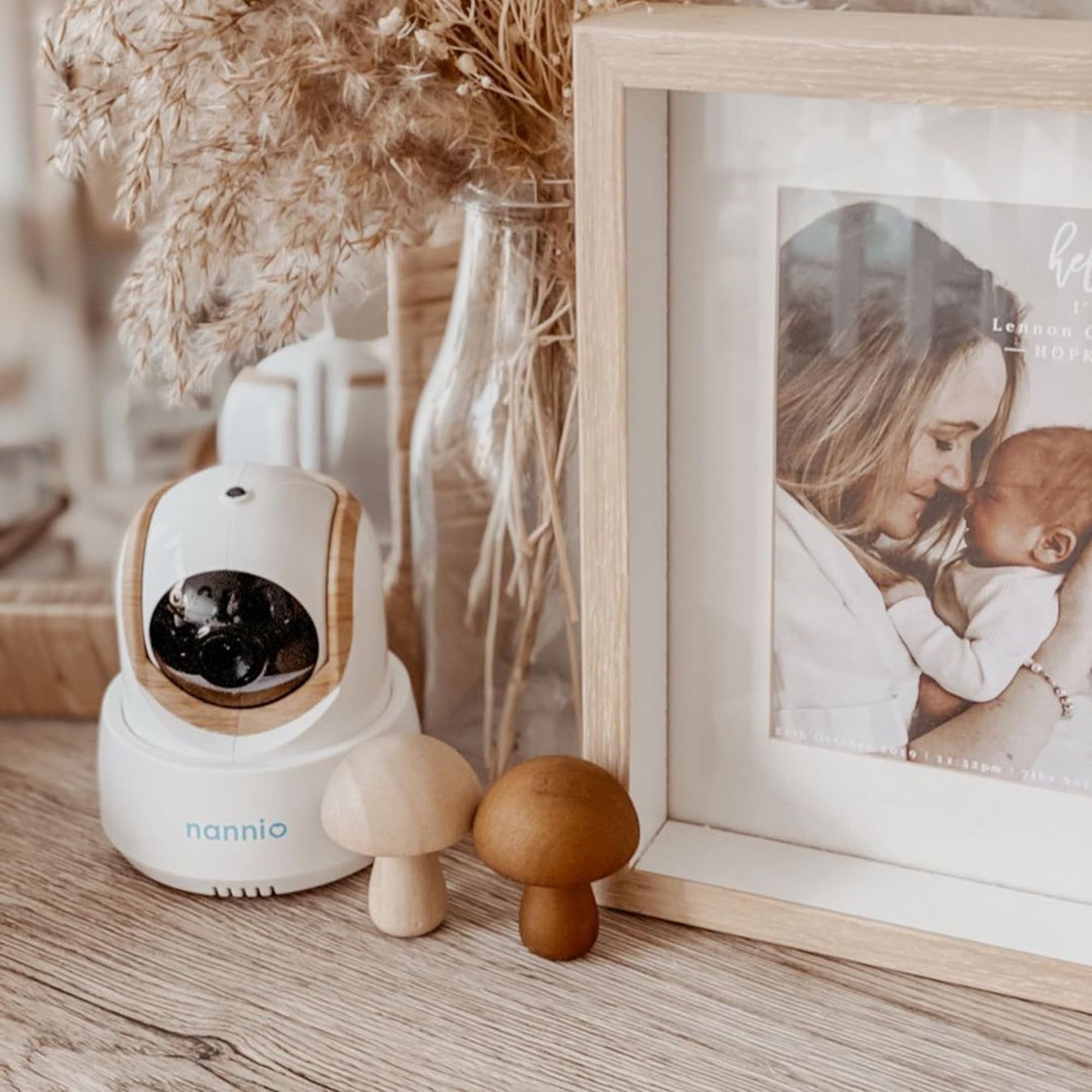 Nannio Smart Baby Monitor Camera - HD Wi-Fi PTZ Security Camera with 2-Way Audio, Night Vision & Temperature Sensor | No Monthly Fee | Works with Alexa | Perfect for Nursery, Kids Room & Home Security Monitoring