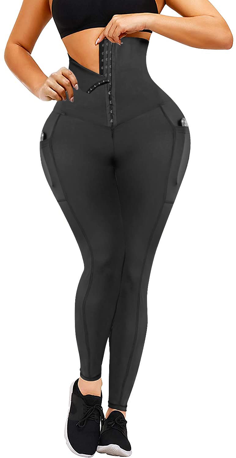 High Waist Corset Leggings for Women - Tummy Control Waist Trainer & Body Shaping Workout Pants - Perfect for Yoga, Gym & Everyday Slimming Wear