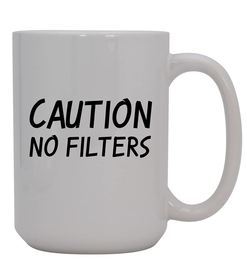 15oz Ceramic White Coffee Mug - No Filters Needed - Perfect for Home, Office & Gifts