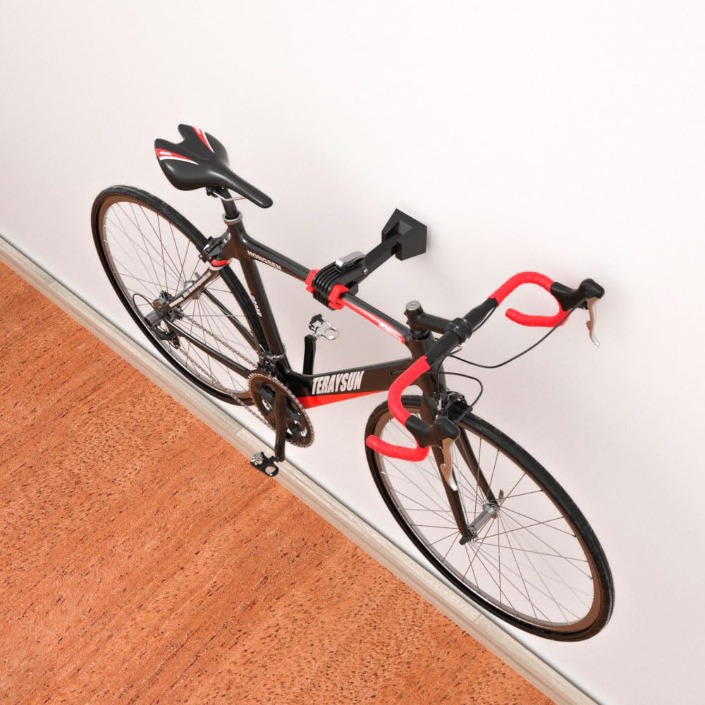 Teraysun Heavy Duty Wall Mount Bike Repair Stand - Foldable, Sturdy & Stable Bicycle Maintenance Rack for Home Garage Workshop | Perfect for Road Bikes, Mountain Bikes & Cycling Repairs