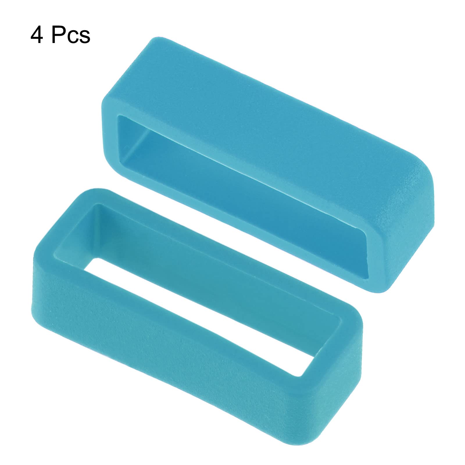 uxcell 22mm Turquoise Blue Silicone Watch Band Strap Loops - 4 Pcs Rubber Replacement Fastener Rings Holder Keeper for Sport Watches, Fitness Trackers & Casual Timepieces
