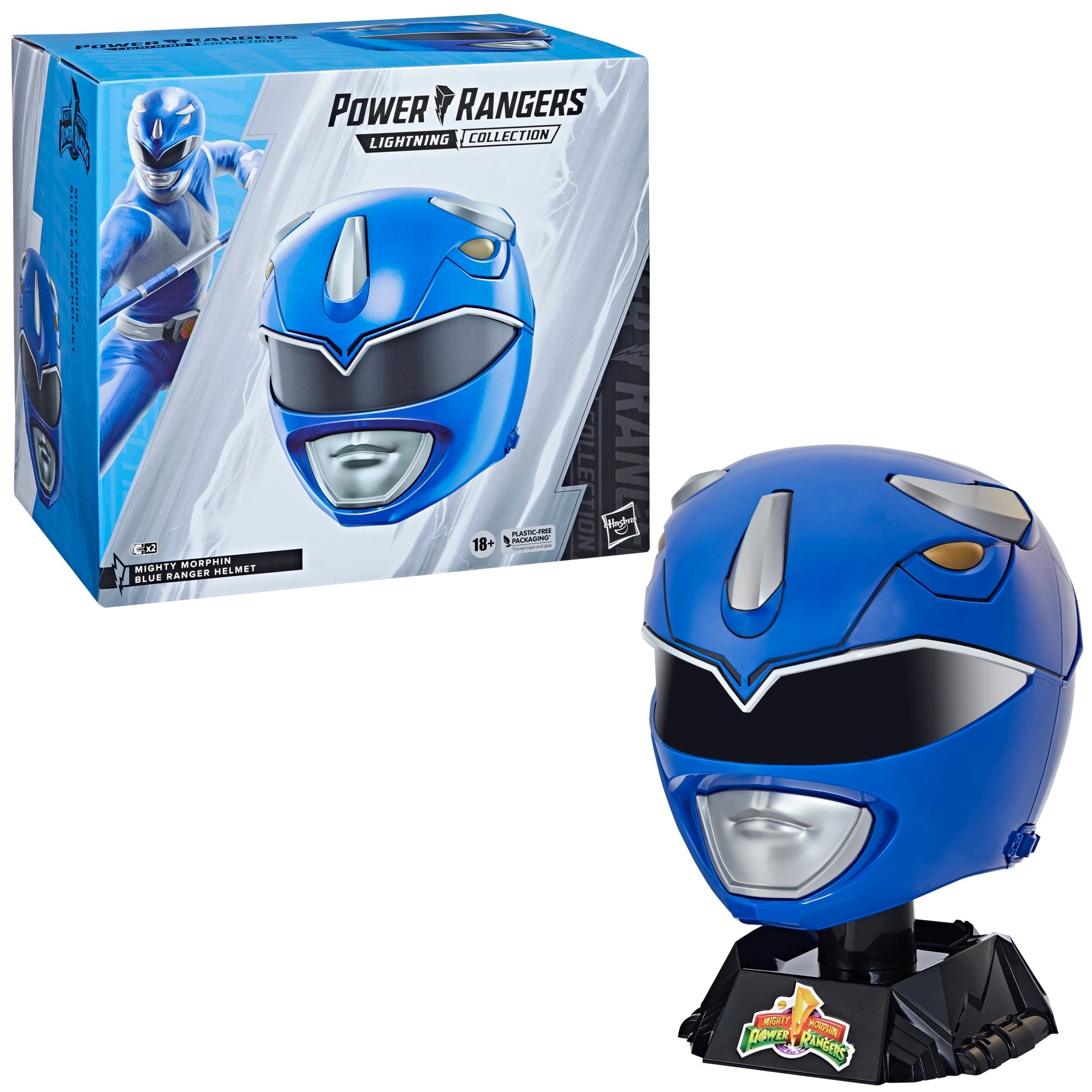 Power Rangers: Lightning Collection Mighty Morphin Blue Ranger Helmet - Premium Collectible Cosplay Helmet for Fans & Halloween Costume