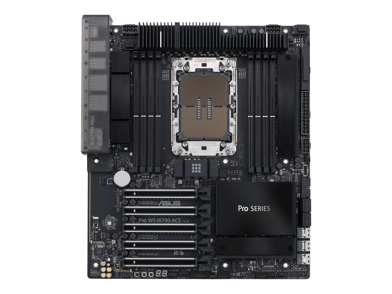 ASUS Pro WS W790-ACE Workstation Motherboard - Intel Xeon Socket 4677, DDR5 RAM, 10Gb Ethernet, RAID Support, USB 3.2 Gen 2 - Ideal for 3D Rendering, Video Editing & AI Workstations
