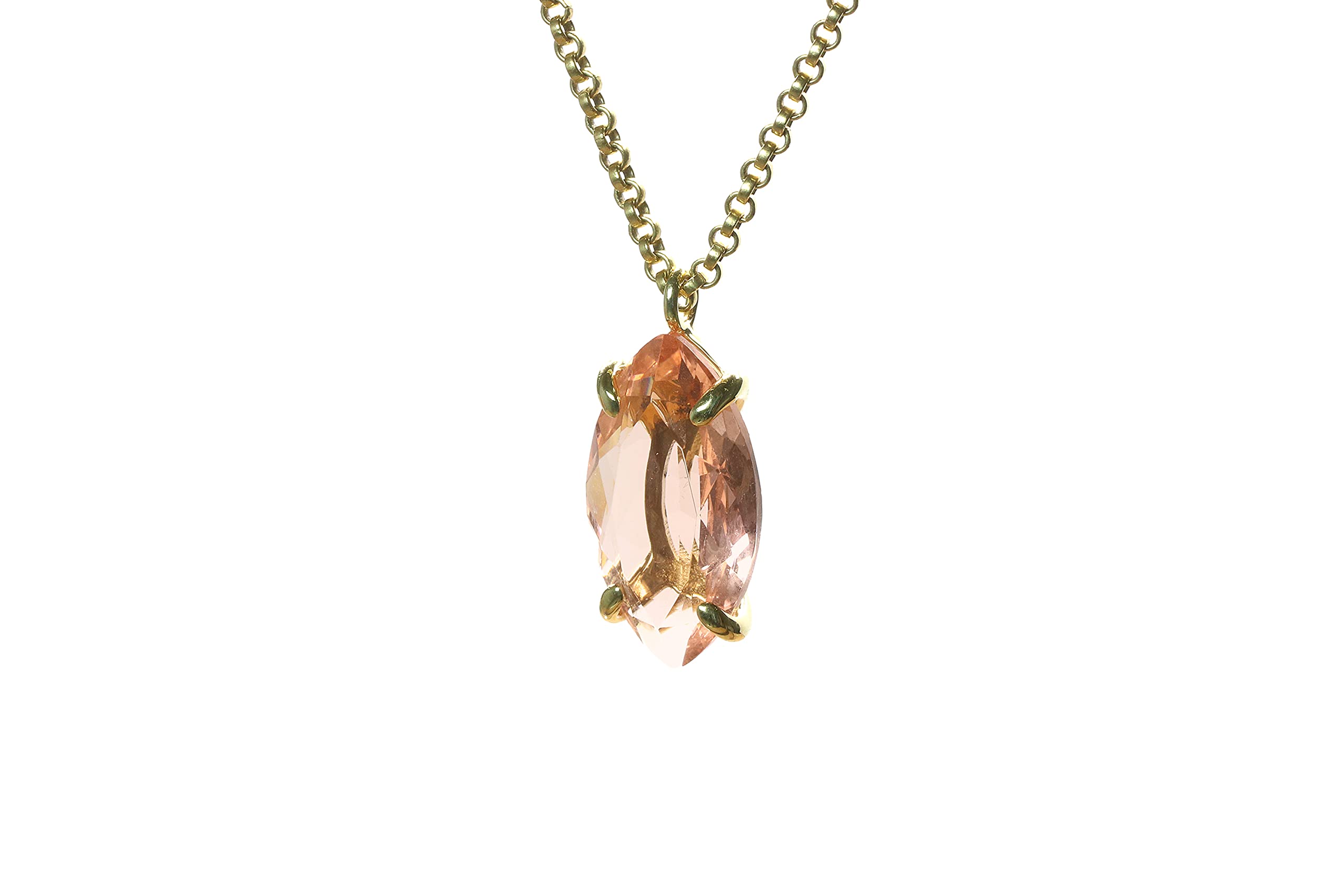 Handmade Morganite Anemone Necklace for Women - Elegant Marquise Cut Gemstone Jewelry - Perfect for Everyday Wear, Bridal Accessories & Special Occasions - Comes with Gift Box