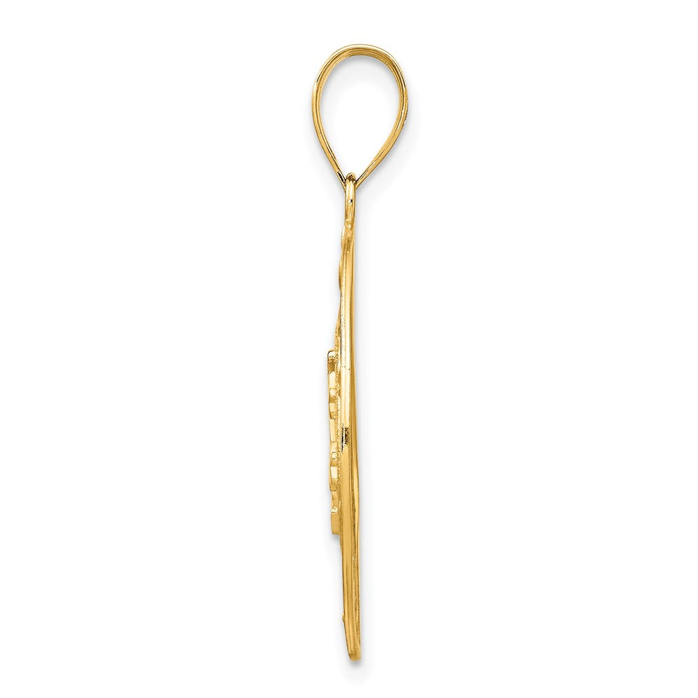 14K Gold Diamond-Cut Sun, Moon & Stars Charm Pendant - Model M475 | Elegant Jewelry for Everyday Wear & Special Occasions