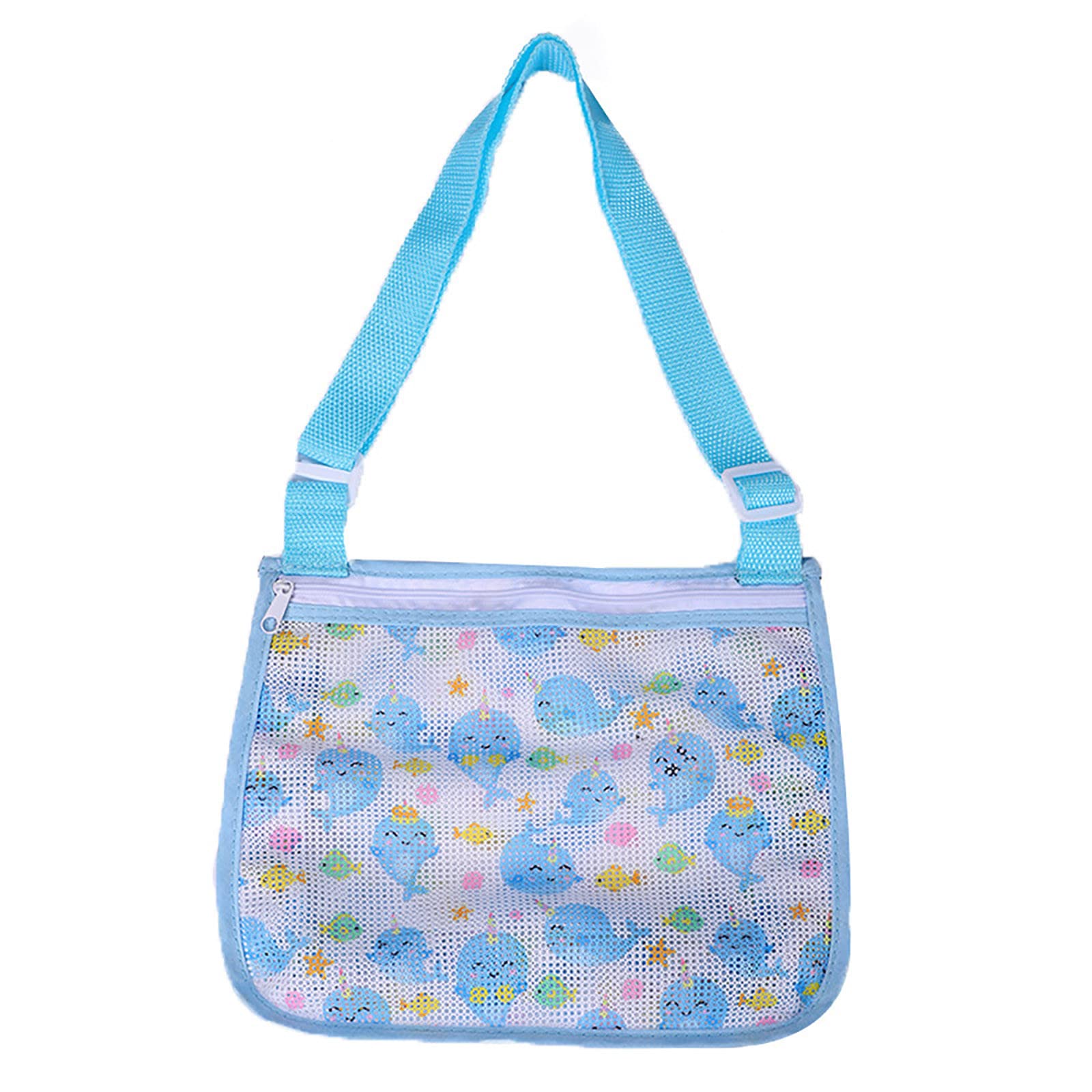 Jolincc Kids Mesh Beach Bag - Breathable Shell Collecting Bag with Adjustable Straps, Large Travel Organizer for Electronics & Toys - Perfect for Beach Trips, Pool Parties & Outdoor Adventures