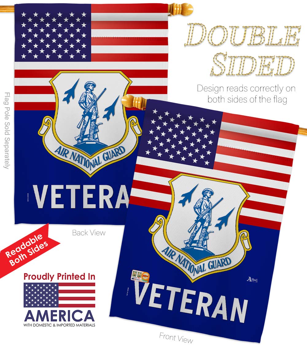 Authentic US Air Force Veteran Garden Flag Kit - Double-Sided 28x40 Inch Military Yard Banner | National Guard & ANG Armed Forces Retirement Gift | Made in USA | Perfect for Patriotic Home Decor, Veterans Day & Memorial Day Displays