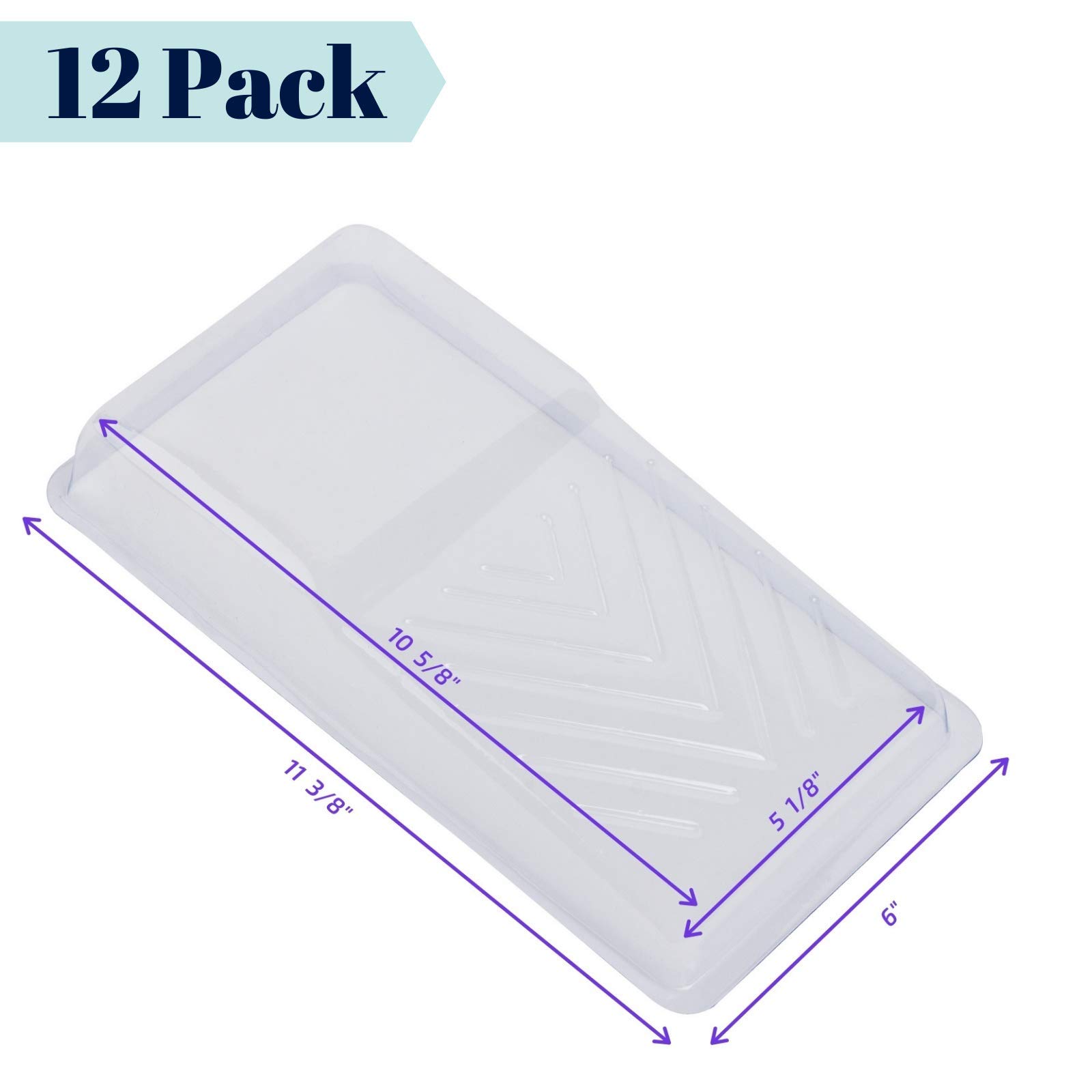 Bates 4 Inch Disposable Paint Tray Liners - 12 Pack Small Plastic Paint Roller Trays & Pans for Mini Painting Projects - Perfect for Home DIY, Wall Touch-Ups, and Small Craft Projects