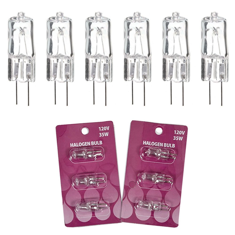 6-Piece Halogen Bulb Replacement Set for Electric Fragrance Diffuser & Oil Warmer Lamp - 120V 35W - Perfect for Aromatherapy, Home Spa, and Relaxation