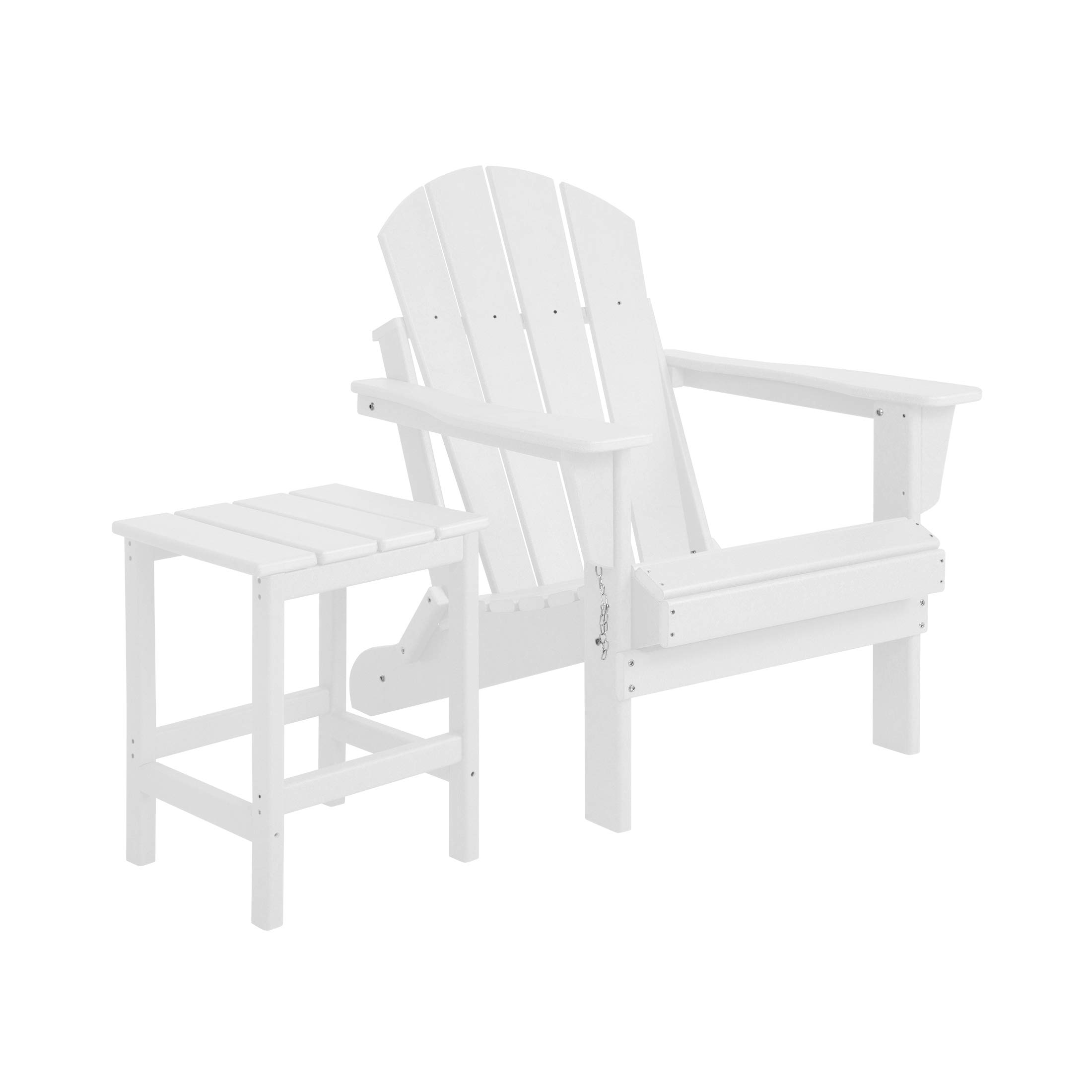 WestinTrends Malibu 2-Piece All-Weather Outdoor Adirondack Chair Set with Side Table - Durable Plastic Patio Furniture for Porch, Deck, Backyard & Garden - Perfect for Relaxing, Sunbathing & Outdoor Entertaining