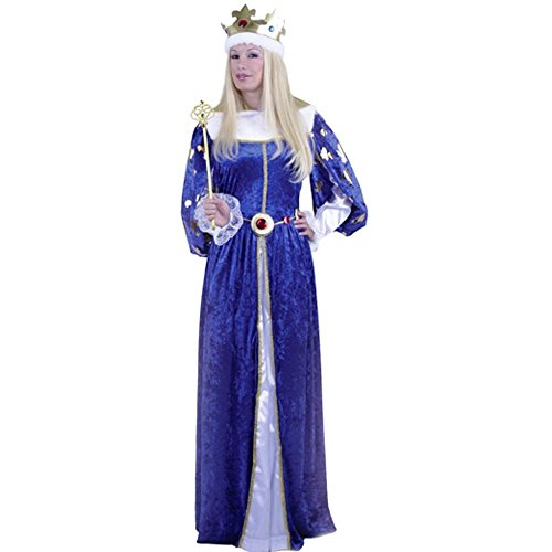 Charades Women's Queen's Gown Costume with Crown - Elegant Renaissance Dress for Halloween, Cosplay & Themed Parties