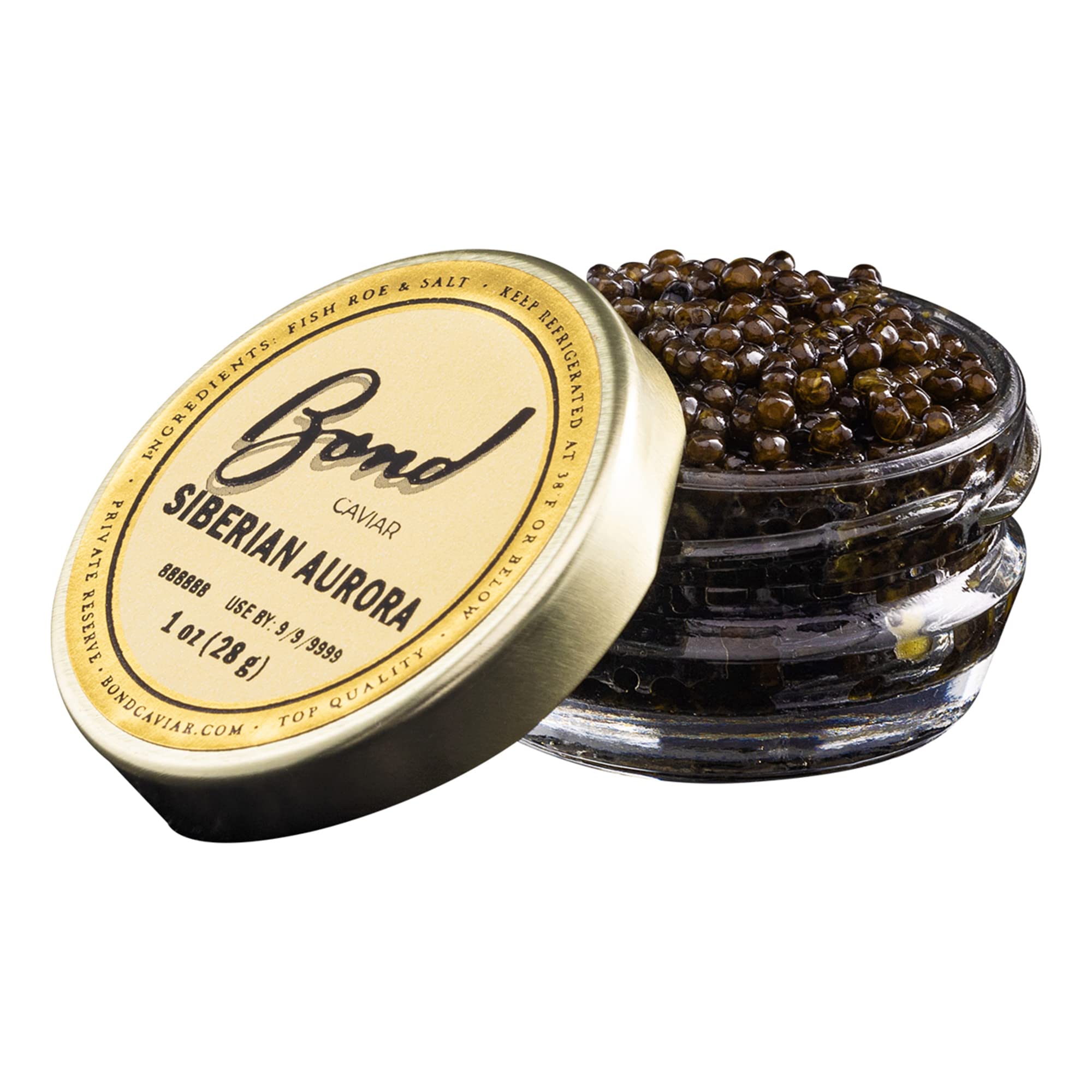 Premium Siberian Osetra Aurora Caviar - World-Renowned Malossol Fish Roe with Sea Salt, Small to Medium Pearls (1oz/28g) | Overnight Delivery | Luxury Gourmet Gift for Weddings, Parties & Special Events | Perfect for Canapés, Blinis & Fine Dining Experiences