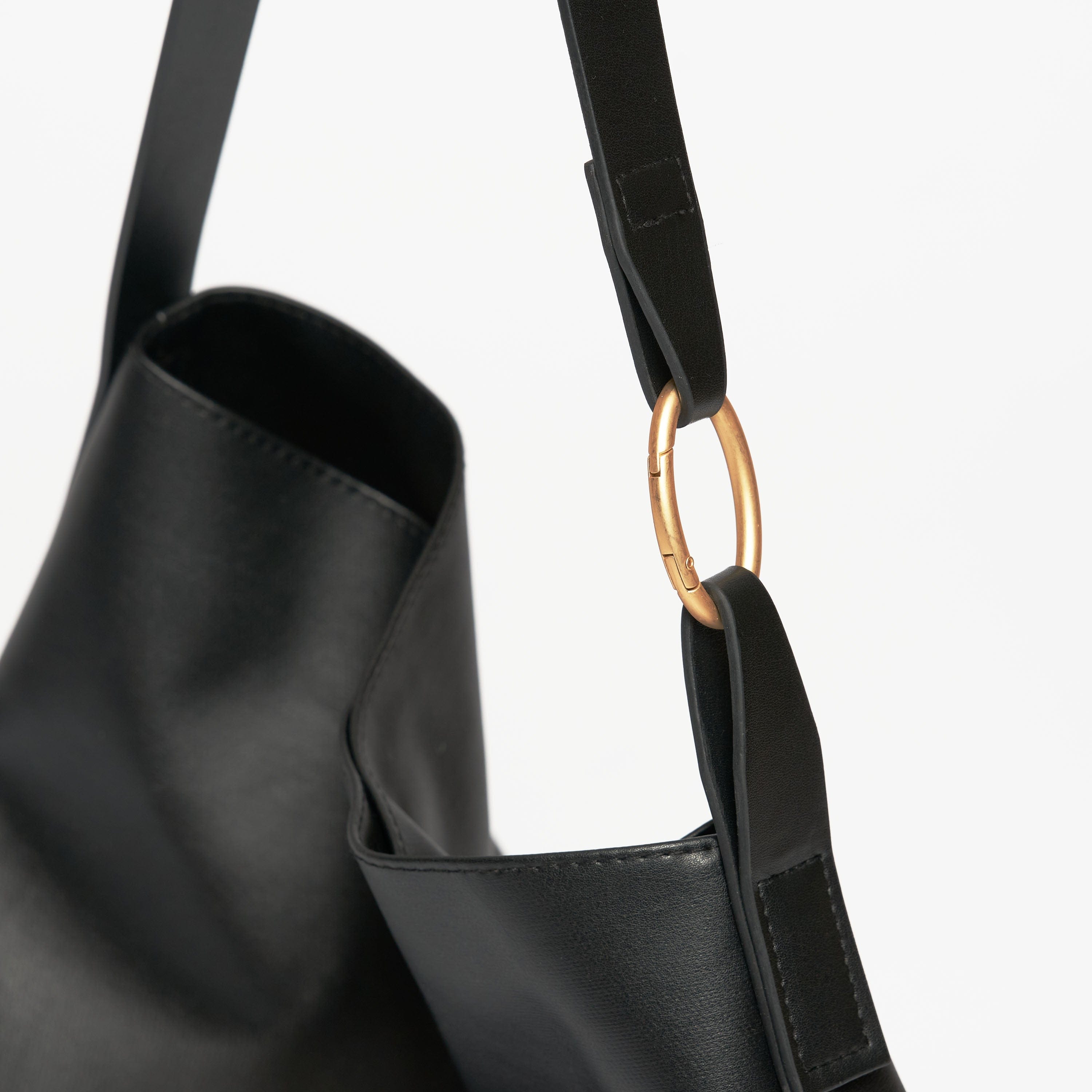 Oleatex Vegan Olive Leather Tote Bag - Night Black | Eco-Friendly & Stylish for Work, Travel & Everyday Use