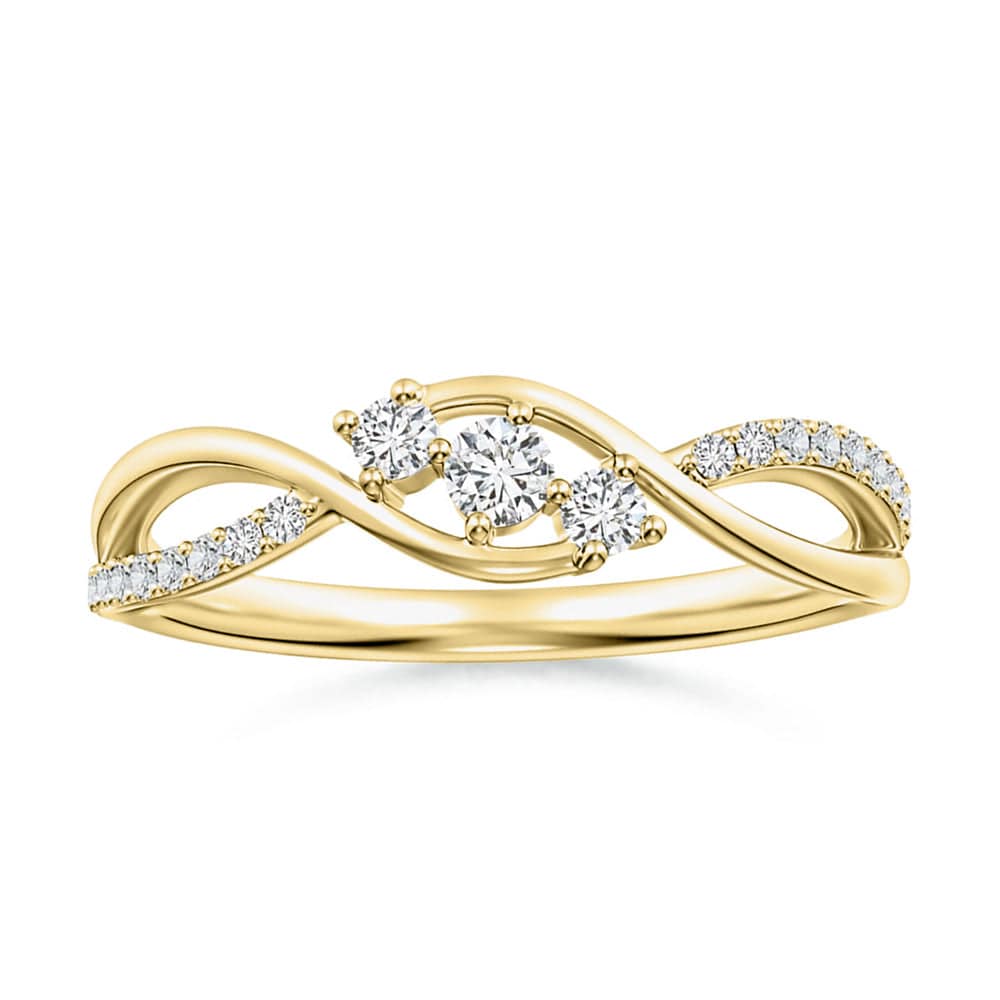 Lab Grown Diamond Infinity Twisted Band Three Stone Promise Ring for Women - Elegant & Durable Jewelry for Anniversaries, Engagements & Special Occasions