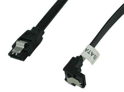 OKGEAR 12 Inch SATA 3.0 Data Cable - Straight to Right Angle Connector, Black (GC12AKM12) - Perfect for PC Builds, SSD Upgrades & Internal Storage Expansion