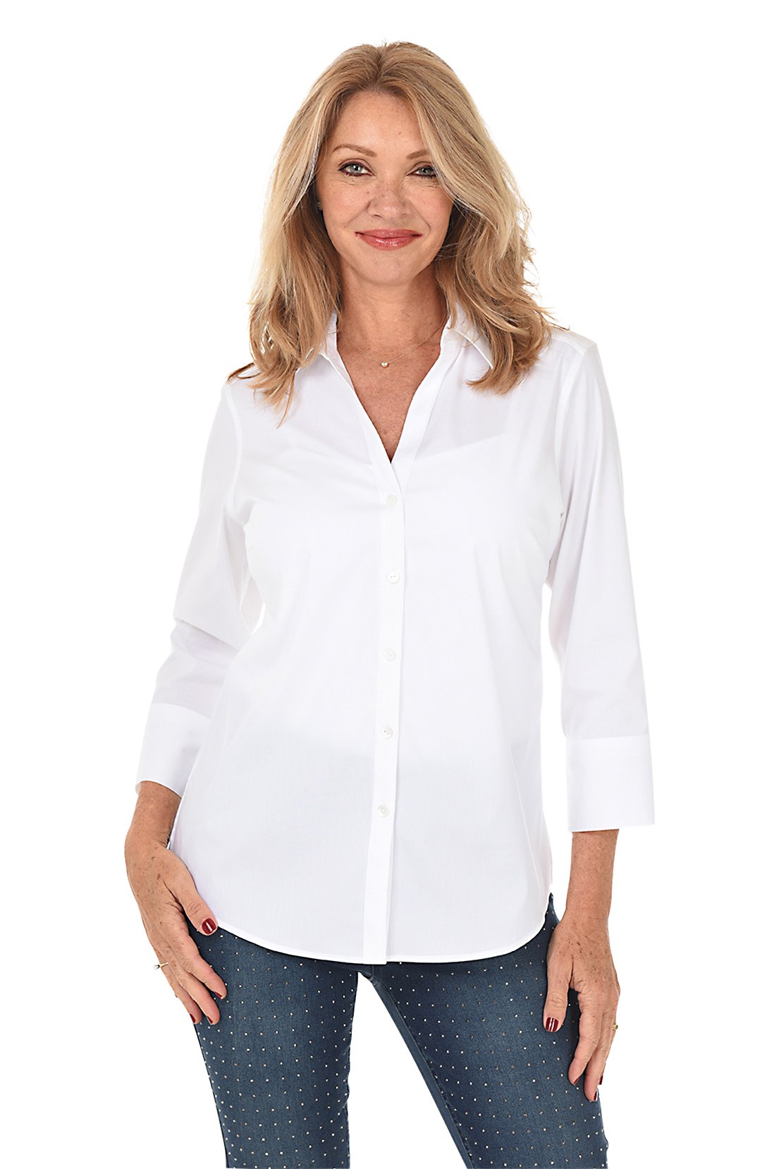 Women's Stylish V-Neck Button Front Shirt - Casual & Office Wear - Perfect for Work, Dates & Everyday Outfits