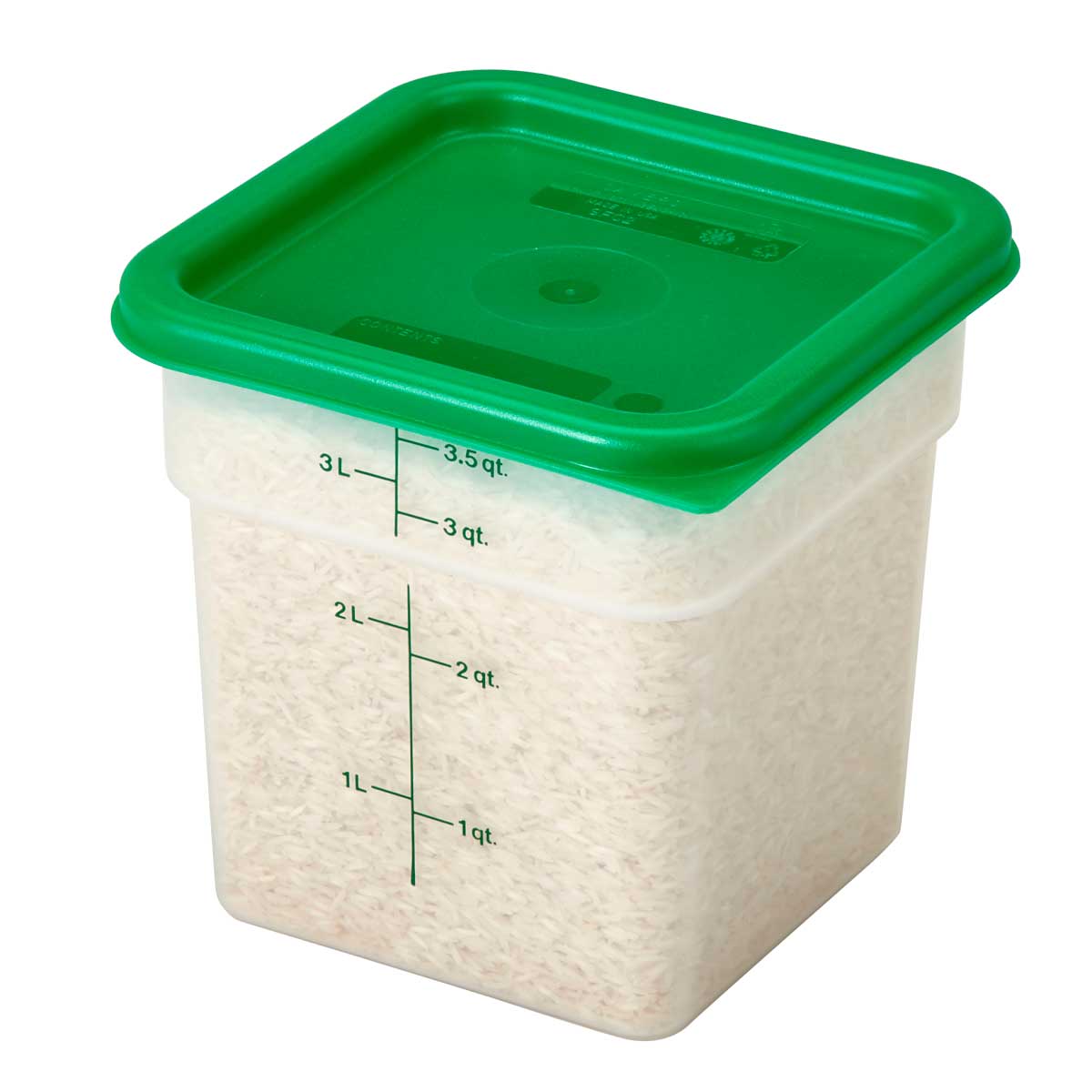 Cambro 4SFSPP190 CamSquare 4 Quart Food Storage Container - BPA-Free Translucent Plastic for Commercial Kitchen, Restaurant & Home Use - Perfect for Meal Prep, Leftovers & Bulk Food Storage