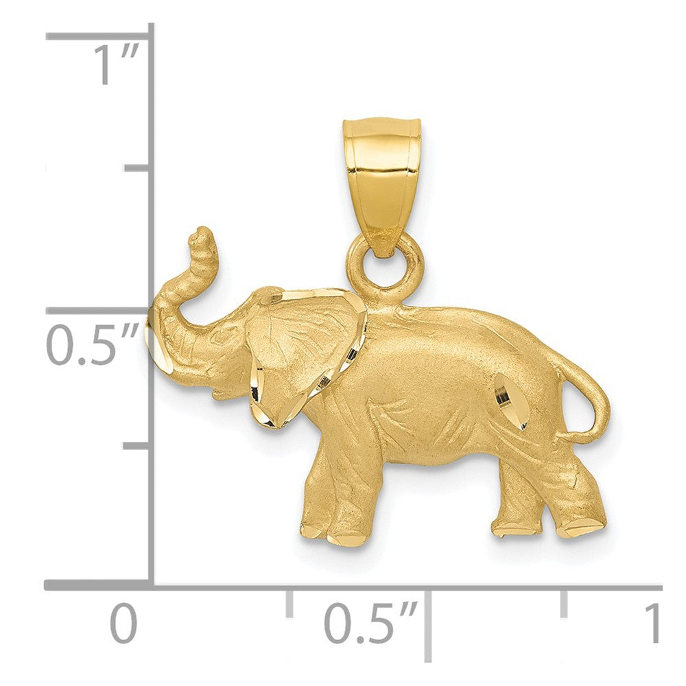 14K Gold Diamond-Cut Elephant Pendant Necklace - Elegant Animal Jewelry for Women, Perfect Gift for Birthday, Anniversary & Special Occasions