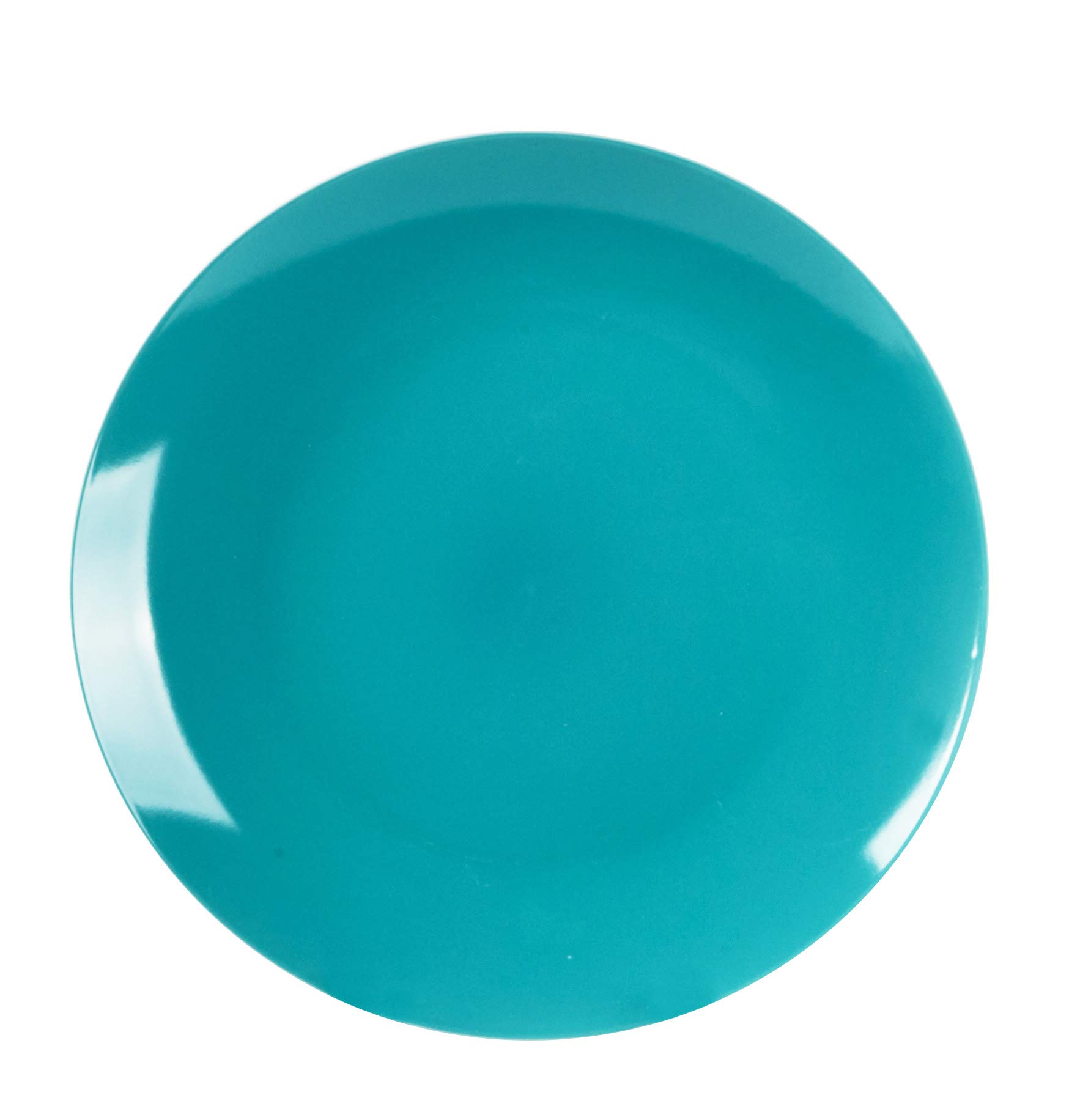 12-Piece Stoneware Coupe Dinnerware Set - White Exterior & Turquoise Interior - Elegant Tableware for Everyday Dining, Dinner Parties & Home Decor