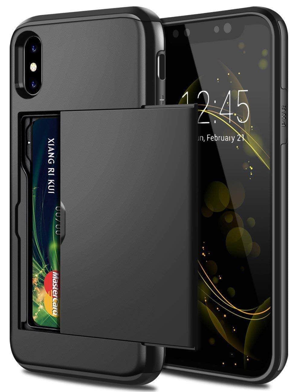 Armor Slide Card Case for iPhone 13 - Slim Protective Cover with Built-in Wallet Slot | Perfect for Everyday Use, Travel & Contactless Payments