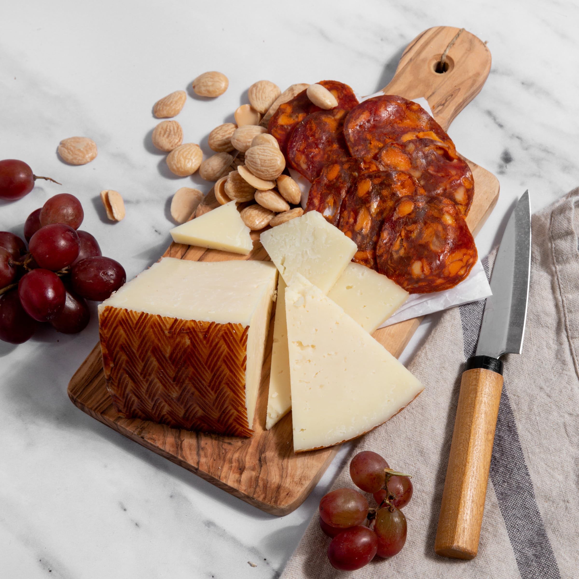 Premium Iberico Spanish Cheese Wheel (7 lb) - Artisan Blend of Goat, Sheep & Cow Milk for Rich, Grassy & Herbaceous Flavors - Perfect for Charcuterie Boards, Wine Pairings & Gourmet Gifts