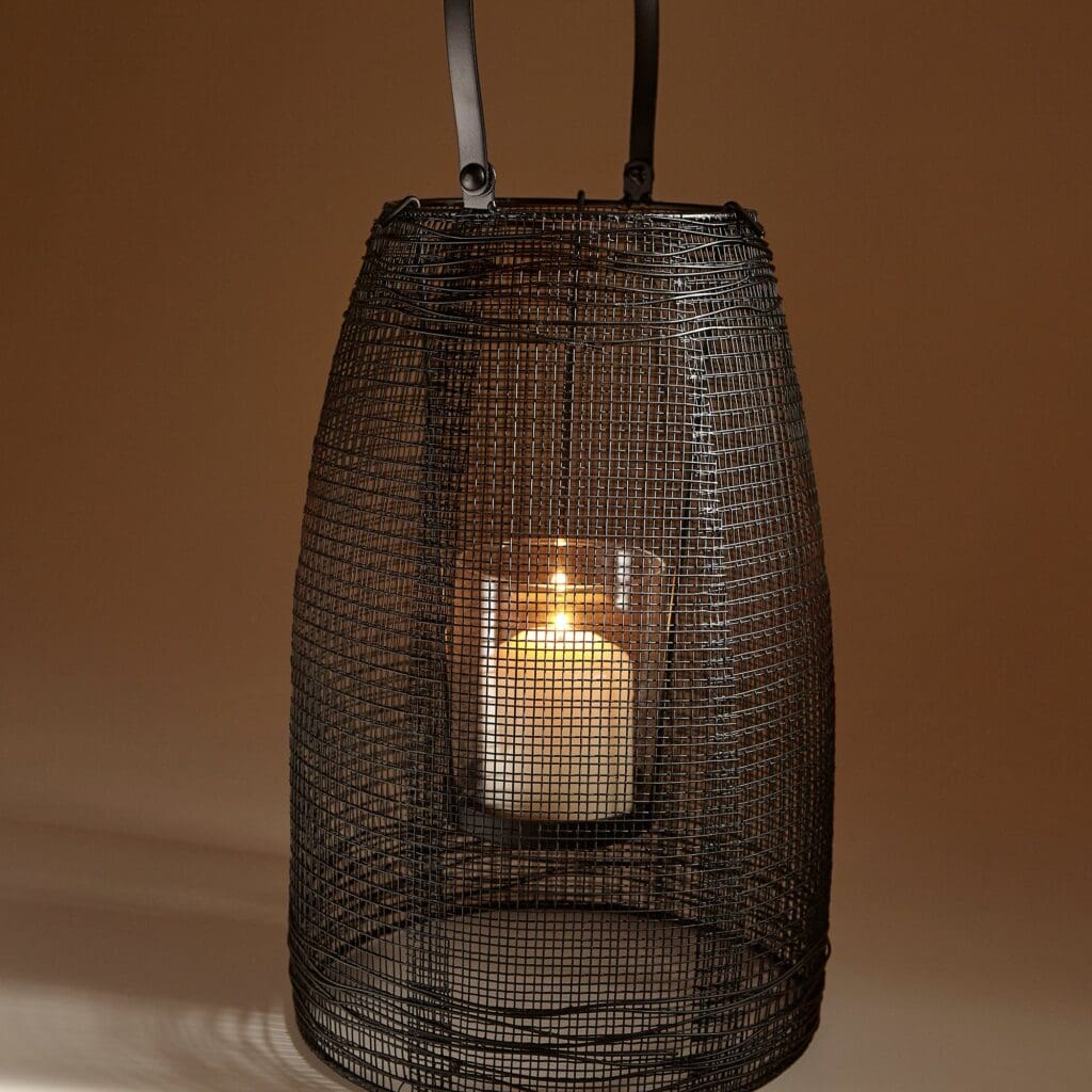 Cyan Design 10243 Small Graphite Gauze Candle Holder - Elegant Table Decor for Weddings, Dinner Parties & Home Decoration