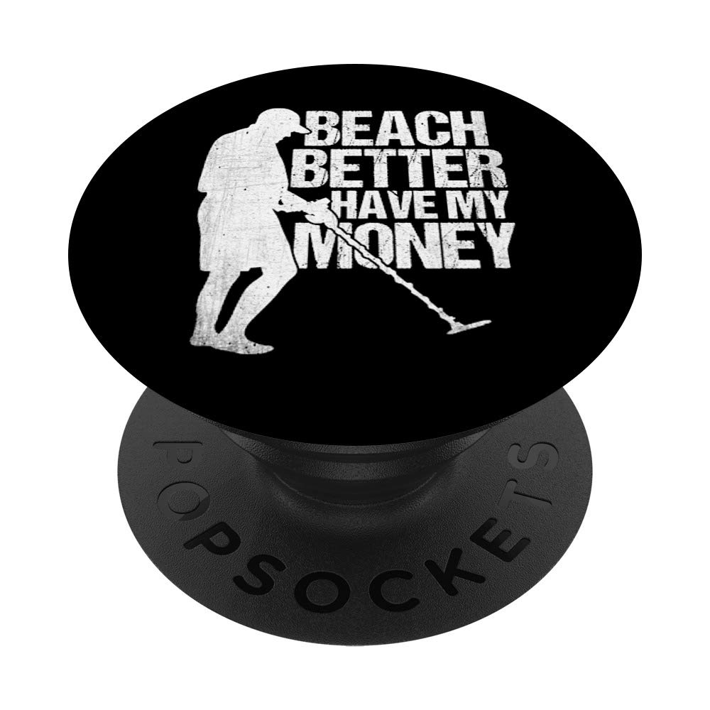 Beach Metal Detector Guy - Swappable PopGrip for Phones & Tablets, Perfect for Beach Treasure Hunting & Outdoor Adventures