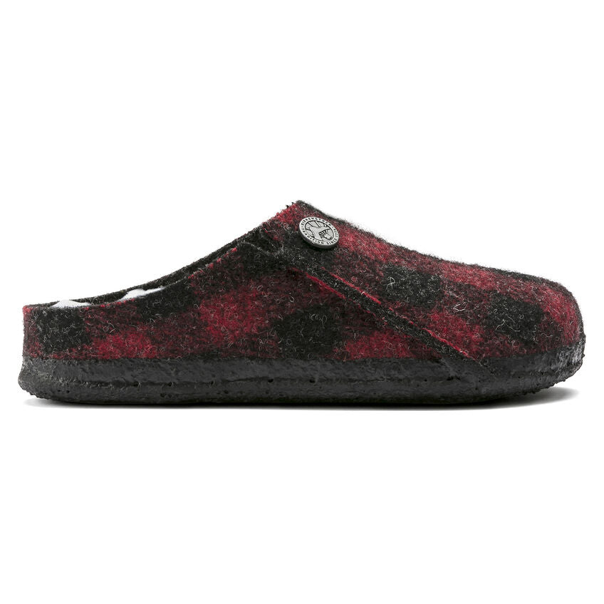 Birkenstock Kids Zermatt Shearling Slippers - Plaid Red, Warm & Cozy Indoor/Outdoor House Shoes for Boys & Girls - Perfect for Winter, Home, School & Travel
