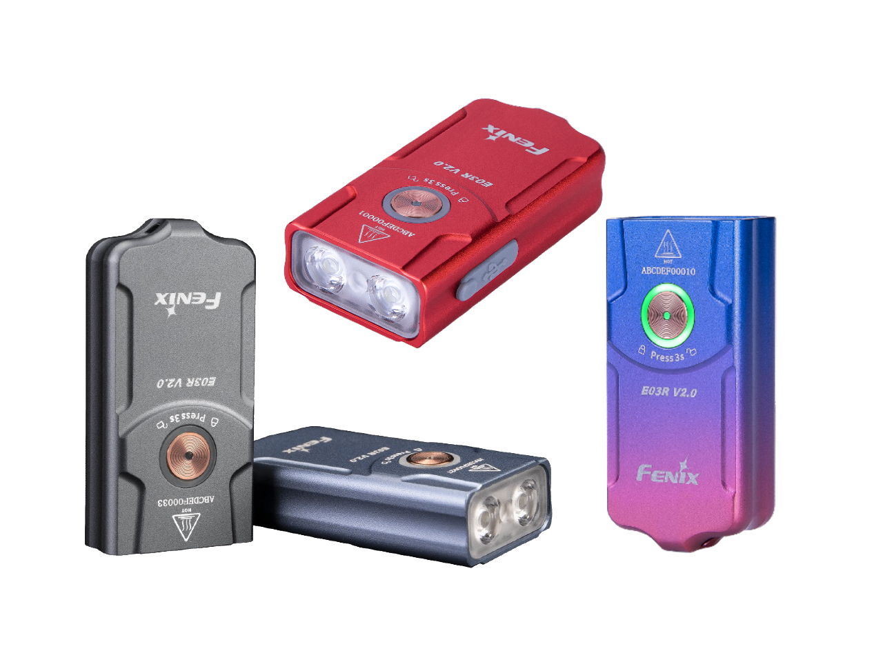 Fenix E03R V2 Ultra-Bright 300 Lumen Rechargeable Keychain Flashlight - Perfect for Camping, Hiking, and Emergency Use