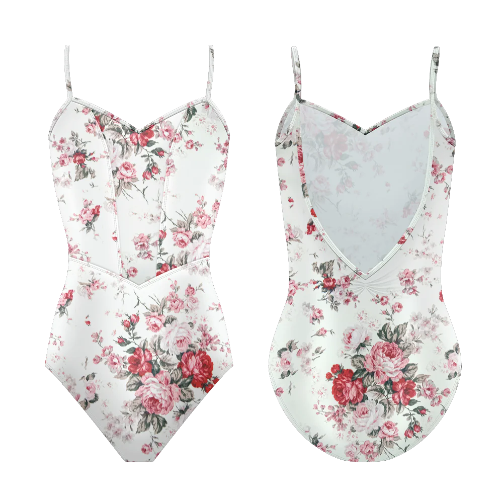 Elegant Jardin Rose Rouge Leotard for Ballet & Dance - Women's Stretch Ballet Leotard for Performance, Practice & Gymnastics