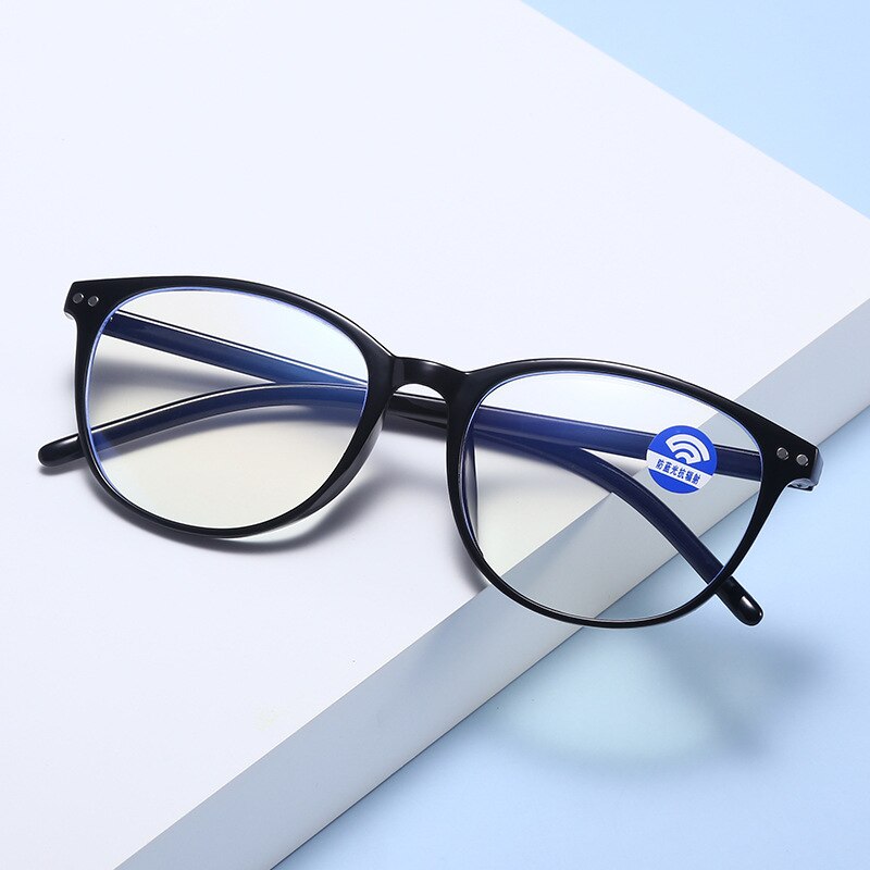 Ahora Unisex Full Rim Round Anti Blue Light Reading Glasses for Men & Women - Reduce Eye Strain for Computer, Phone & Reading Use