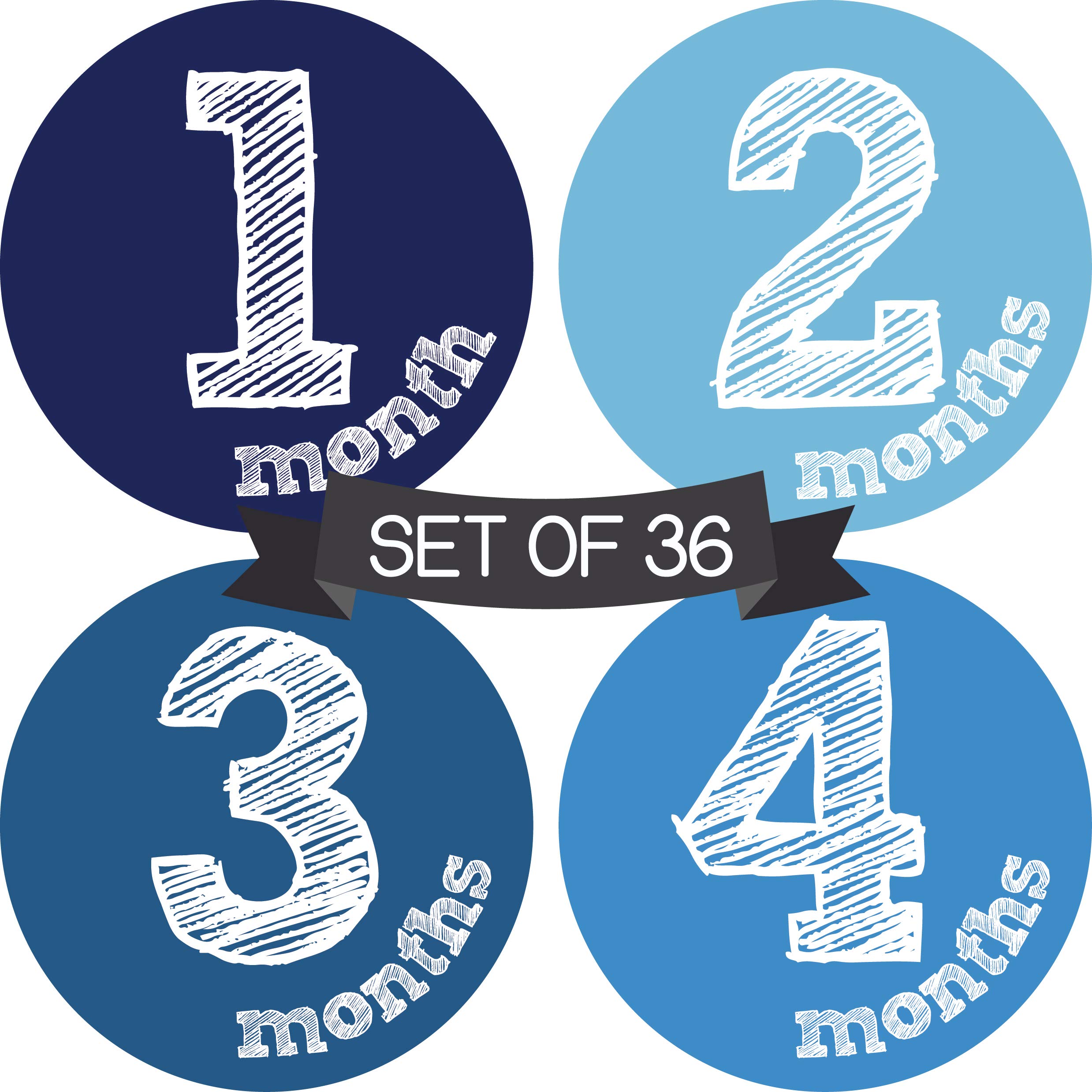Baby Boy Monthly Milestone Stickers Set - Cute Newborn Growth Tracking Stickers for 1-12 Months - Perfect for Photo Props, Scrapbooking & First Year Memory Keepsakes