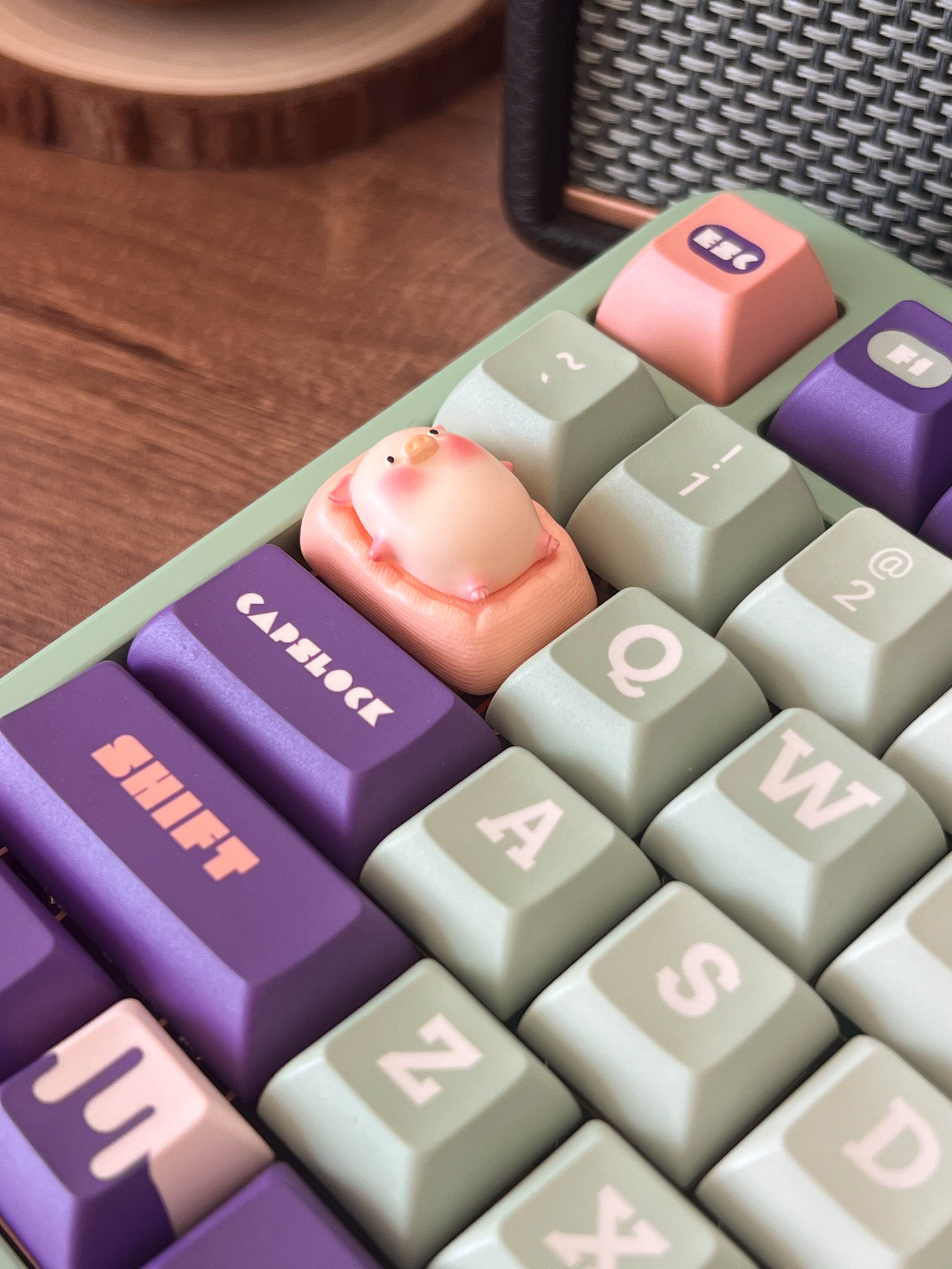 Handmade Resin Cute Lying Flat Pig Keycap - Unique Personality Keycap for Mechanical Keyboards | Perfect for Gaming, Typing & Custom Keyboard Enthusiasts