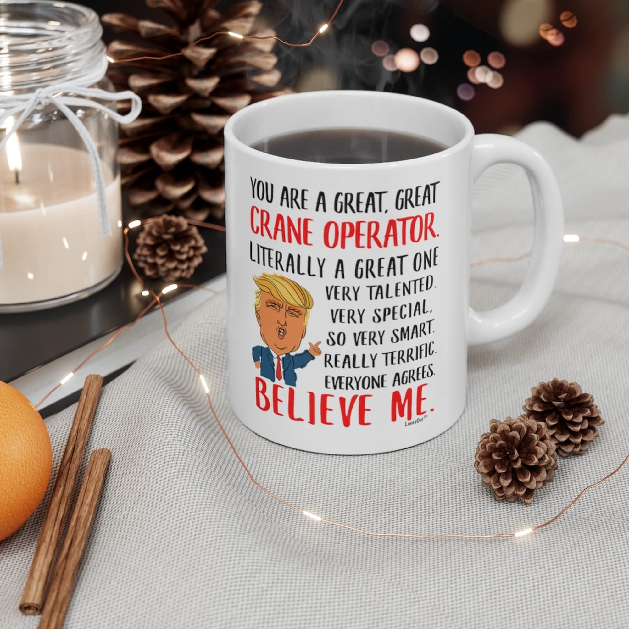 Funny Crane Operator Coffee Mug - 11oz White Ceramic Cup - Great Birthday & Christmas Gift for Coworkers - Perfect for Construction Site Breaks & Office Coffee Time