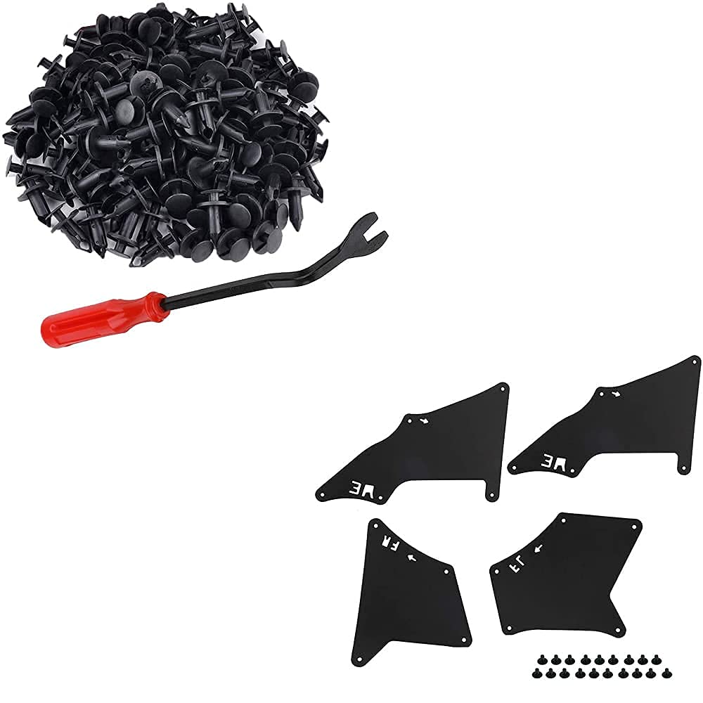 Auto Splash Shield with Clips - 120PC Nylon Fender Fasteners for Car Protection