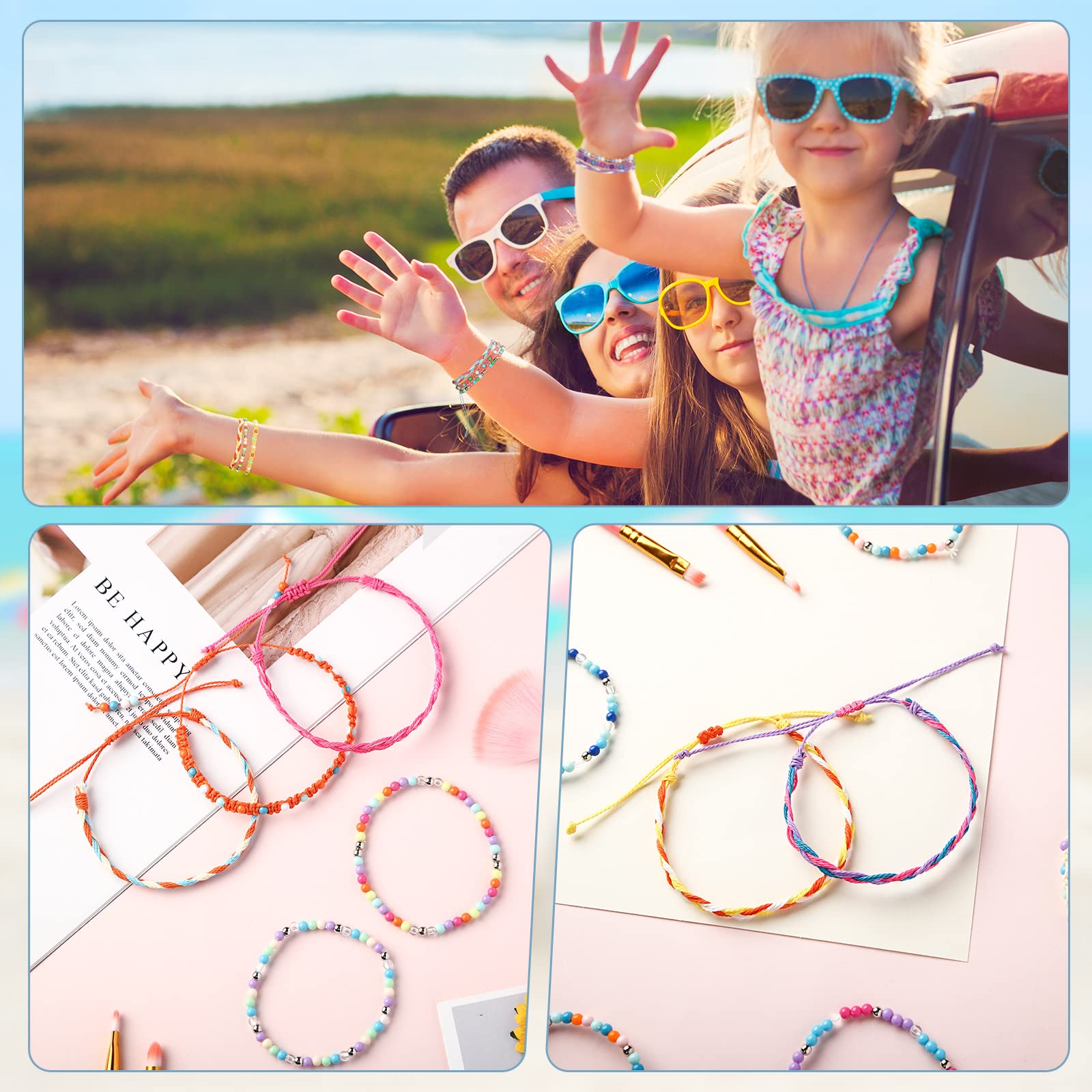 36 Pack Stackable Friendship Bracelets for Women & Teens - Adjustable Stretch Woven String Bracelets Set - Waterproof & Durable - Perfect for Gifts, Parties, Travel & Everyday Wear