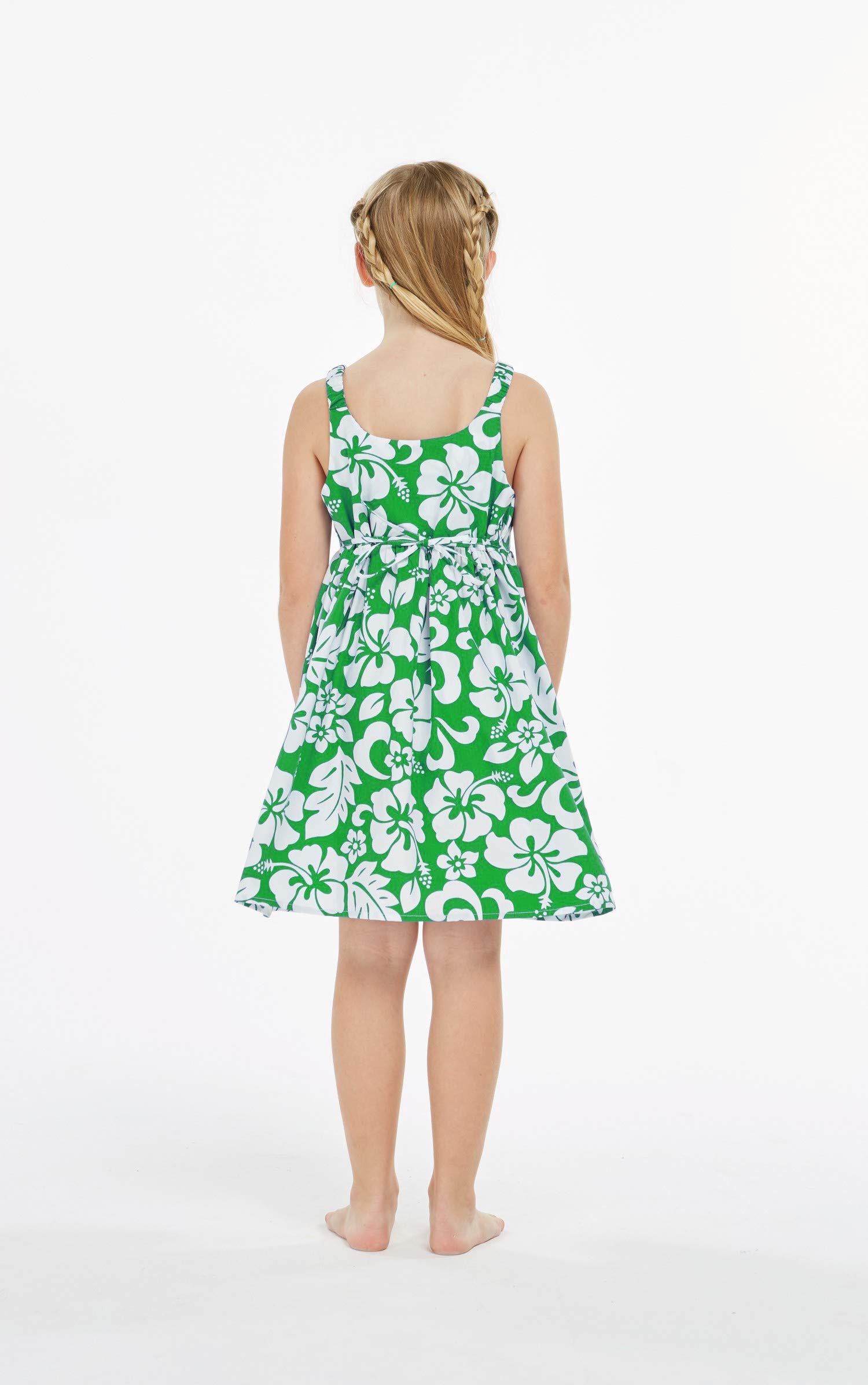 Hawaiian Luau Matching Mother Daughter Aloha Shirt & Dress Set - Classic Hibiscus Blue Floral Print - Perfect for Family Vacations, Beach Parties & Summer Outings
