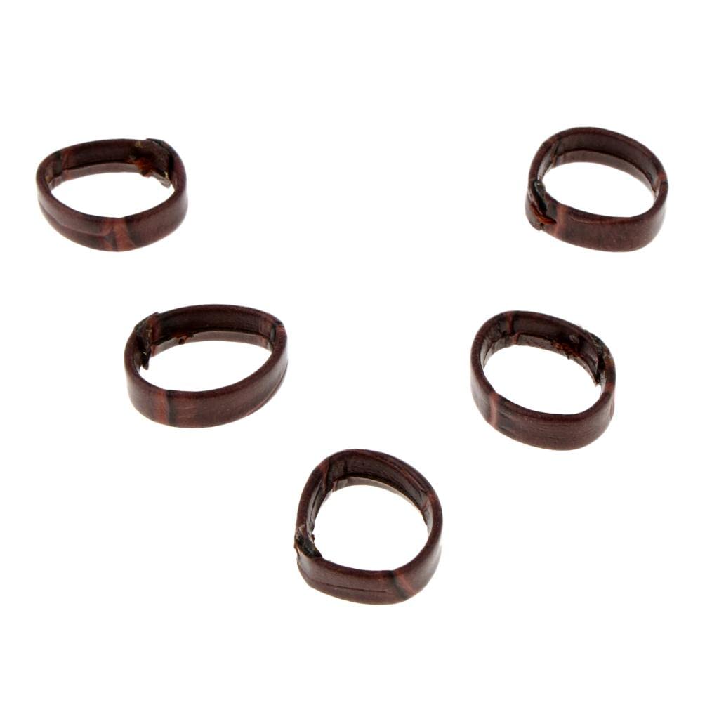 Fityle 5-Piece Leather Watch Band Holder Rings - Dark Brown Watch Strap Retainer Loops for Men & Women | Perfect for Organizing Watch Straps at Home, Office or Travel