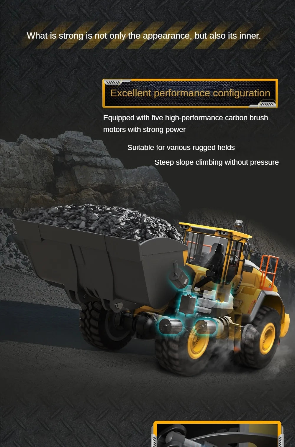 1/16 Scale L260H Double Eagle E592 RC Loader - Remote Control Electric Toy Truck with Light & Sound Effects | Construction Vehicle Model for Kids & Adults | Perfect for Indoor Play, Backyard Construction Site Games & Hobby Collection