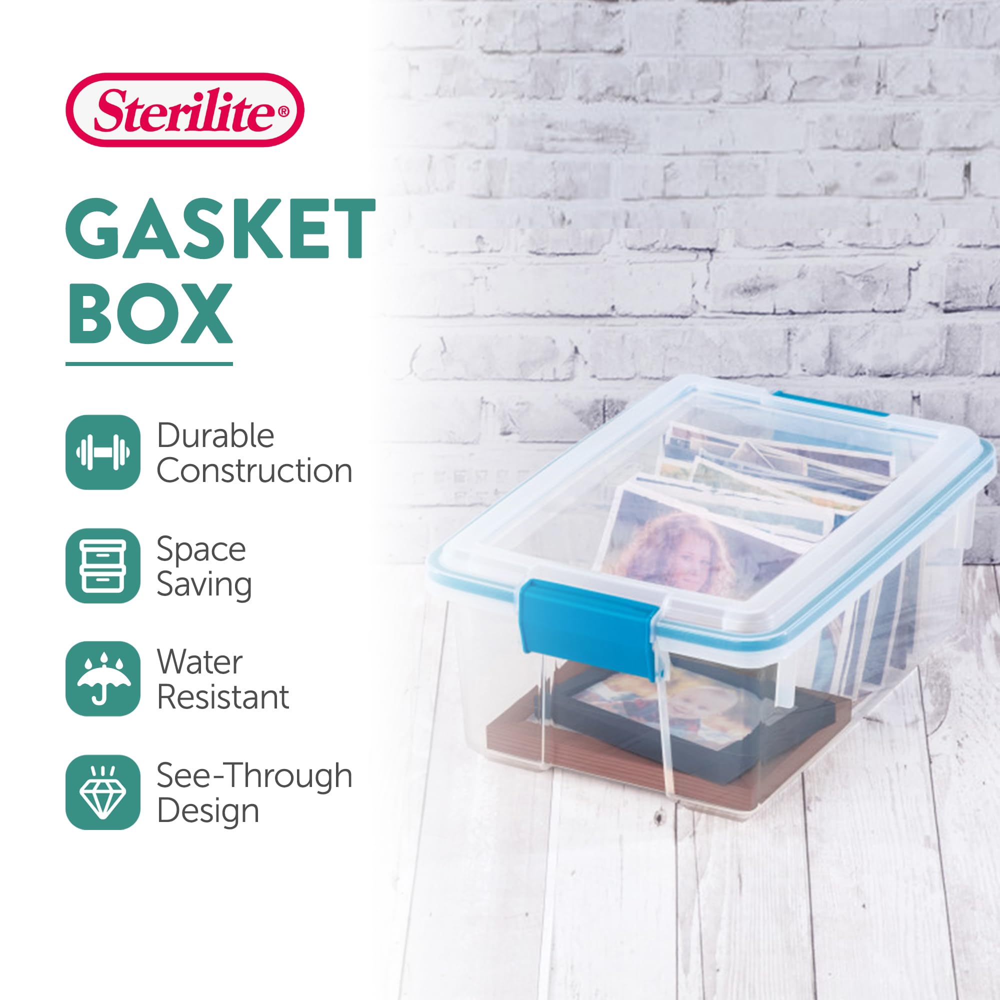 Sterilite 12-Pack 12 Quart Clear Plastic Storage Bins with Latching Lids - Airtight, Weatherproof & Stackable Organizer for Home, Office, Garage or Camping Supplies