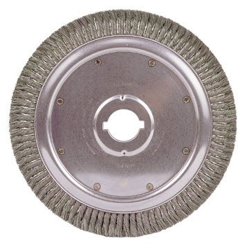 Weiler Steel Wheel Brush - 0.016 in Bristle Diameter with Arbor Attachment - 14 in OD, 2 in Center Hole - Model 09790 | Perfect for Metal Cleaning, Rust Removal & Surface Preparation in Automotive, Welding & Industrial Applications