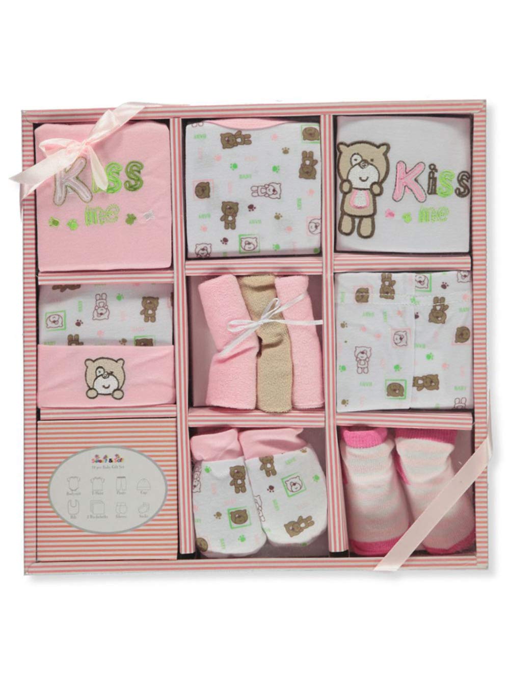 Adorable Newborn Baby Girl Clothes Set - Cute Outfits with Shirt, Pants, Bib, Hat & Socks | Perfect Baby Shower Gift & Essential Unisex Newborn Essentials for Hospital, Photo Shoots & Daily Wear